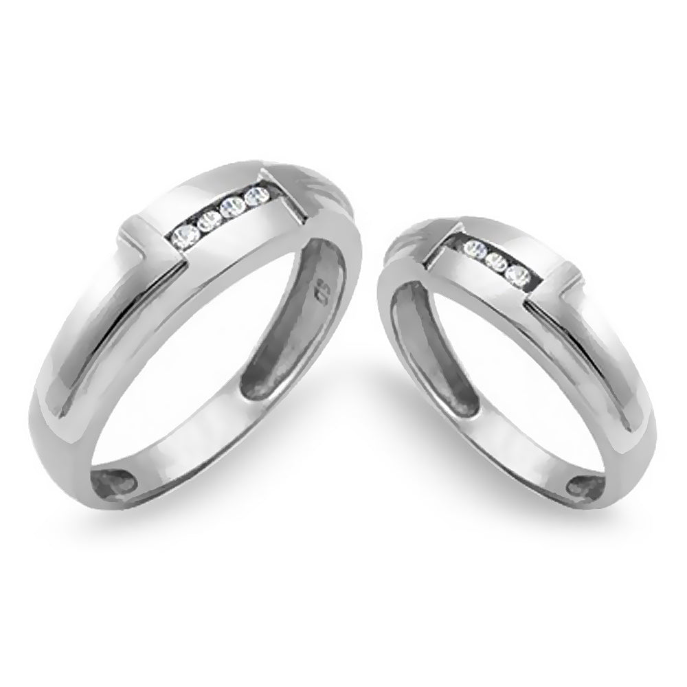 Couples 14K Gold His & Hers 0.30 Ct. Tw. Round Cut Diamond Wedding Bands