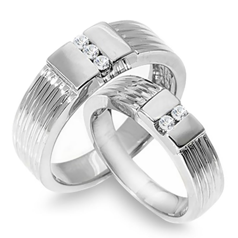 Luxe His & Hers 0.33 Ct. Tw Round Cut Diamond Wedding Bands