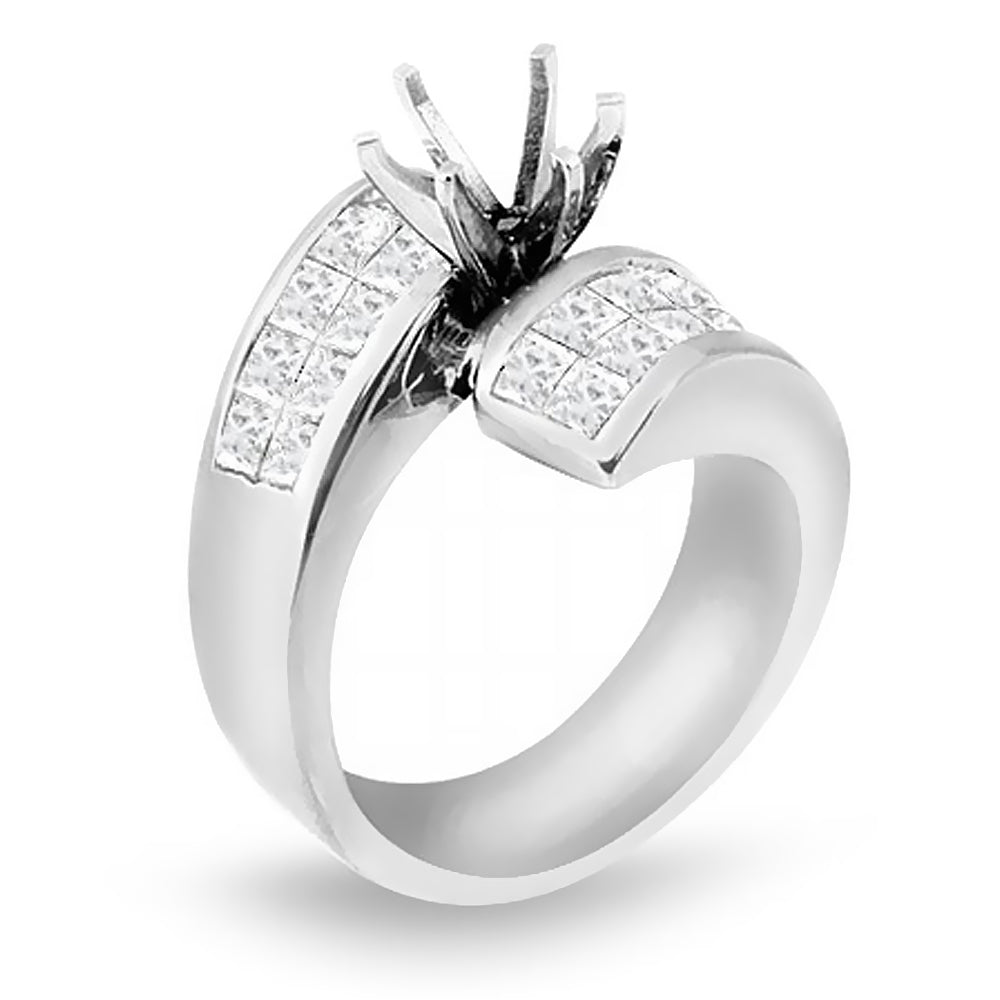 Ladies 1.75 Ct. Tw. Princess Semi-Mount Diamond Engagement Ring