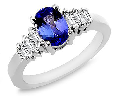2.50 Ct. Tw. Natural Blue Sapphire with 0.40 Ct. Tw. Diamond Ring