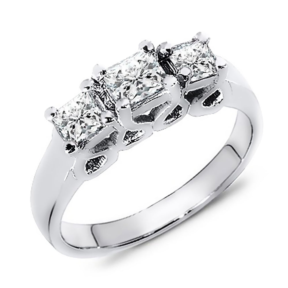 Three Stone Princess Cut Diamond Ring 1.00 Ct. Tw.