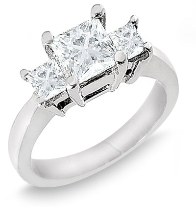 1.50 Ct. Tw. Princess Cut Three Stone Diamond Ring