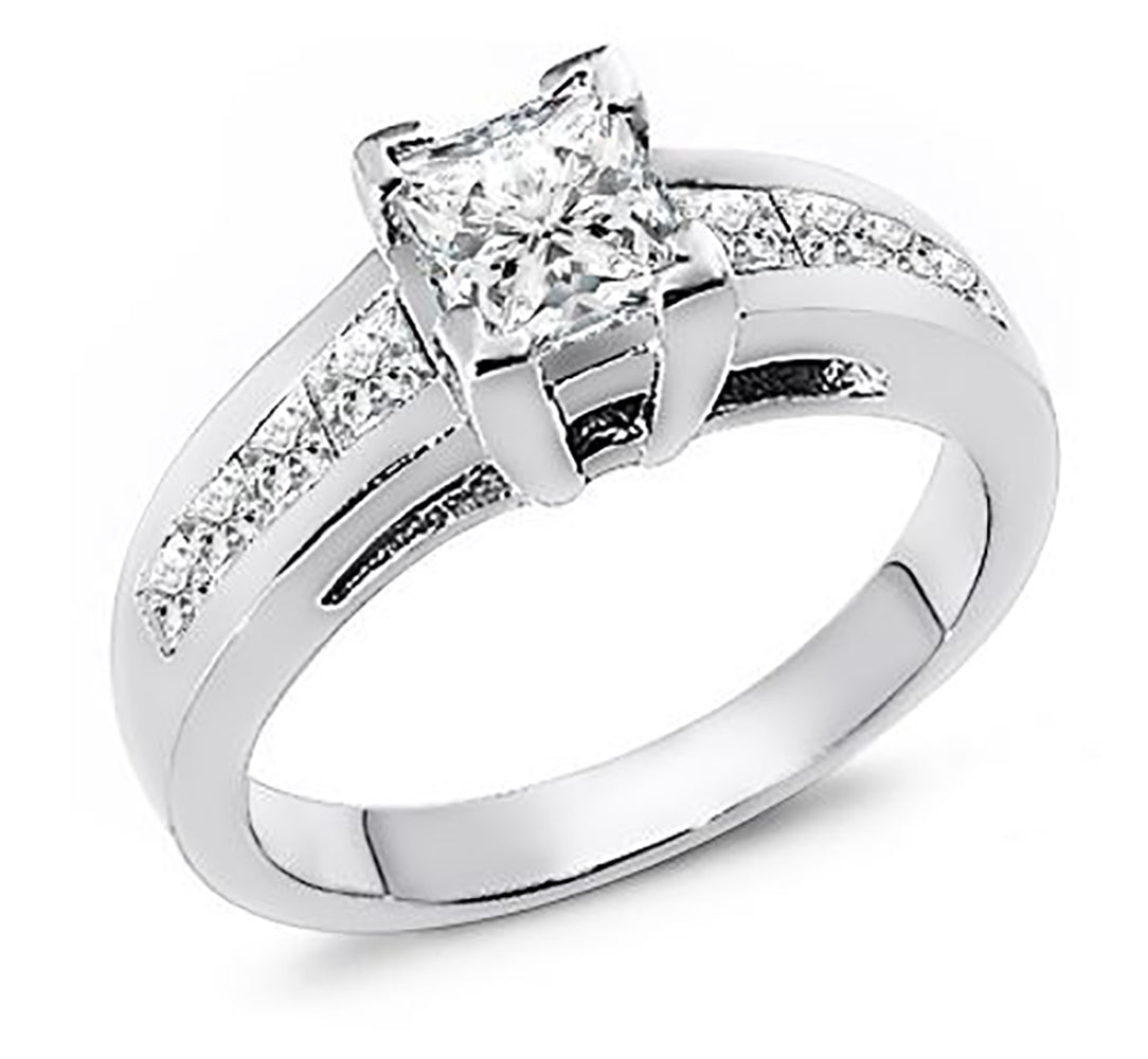 1.35 Carat Princess Cut Diamond Engagement Ring