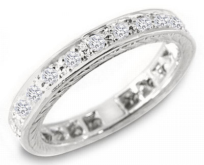 Ladie's 0.50 Ct. Tw. Brilliant Round Cut Diamond Vintage Eternity Ring in Platinum