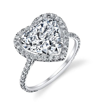 1.75 Carat Heart Halo Design Engagement Ring