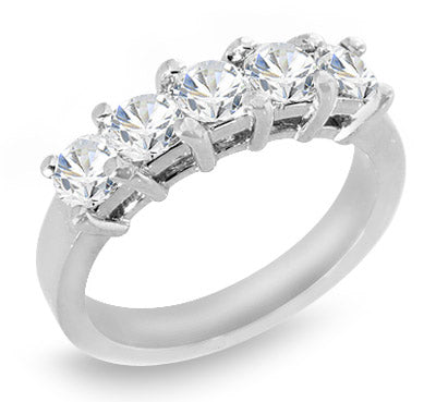 5-Stone 1.00 Ct. Tw. Brilliant Round Cut Diamond Ring in Platinum
