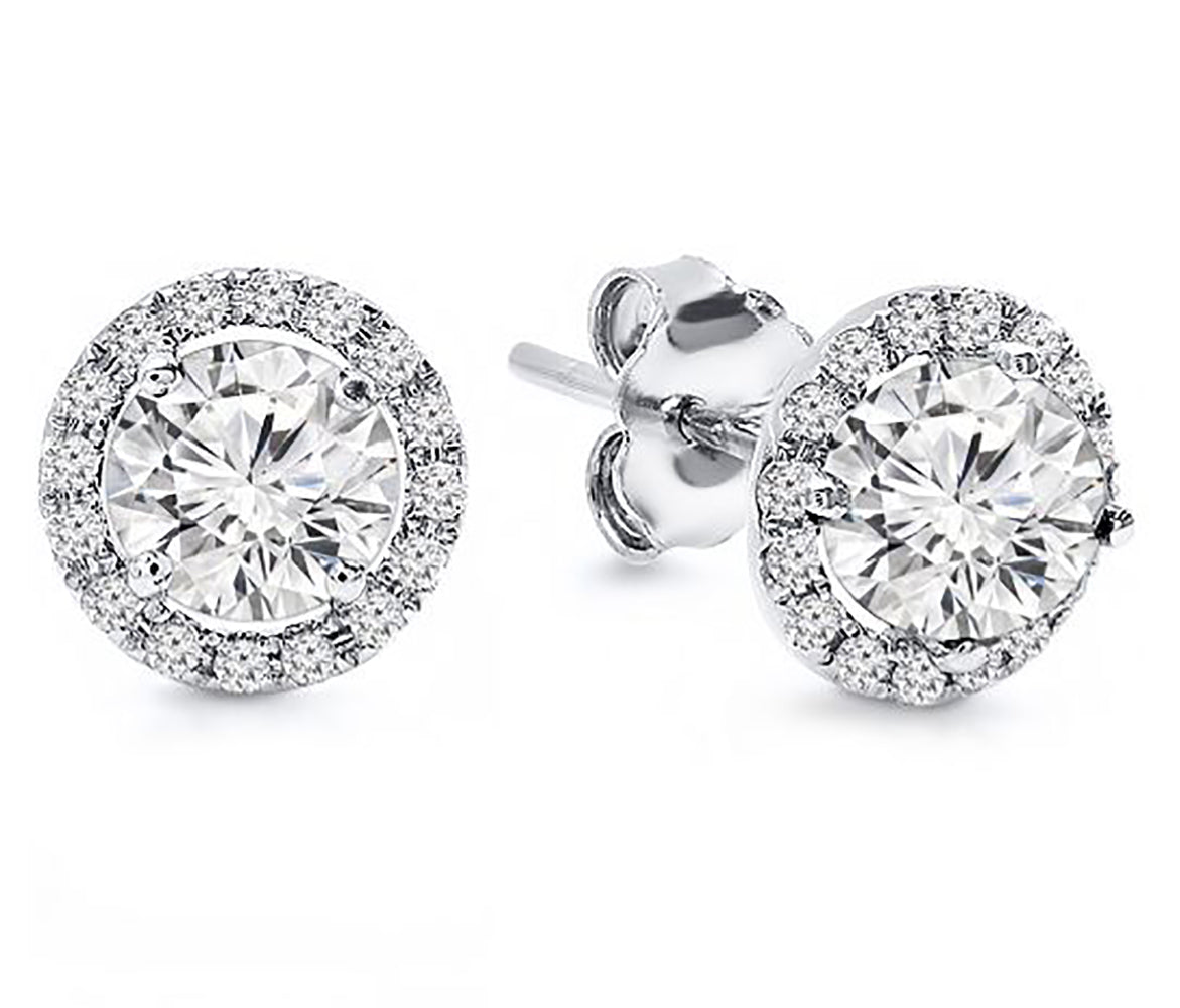 0.50 Carat Diamond Halo Earrings