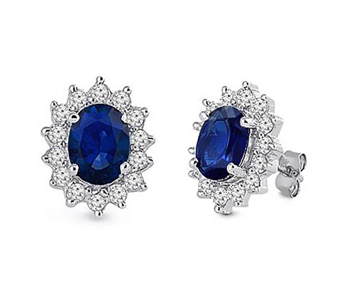 3.00 Ct. Tw. Diamond & Natural Sapphire Earrings