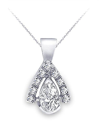 Teardrop Crown 1.75 ct. tw. Pear Cut Diamond Pendant