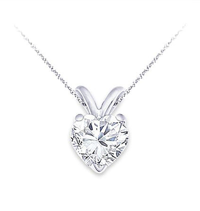 Solitaire 0.25-1.00 Ct. Tw. Heart Shape Cut Diamond Pendant