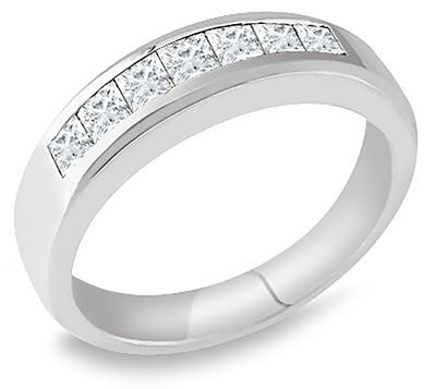 Men's Platinum 1.00 Carat Princess Cut Diamond Ring