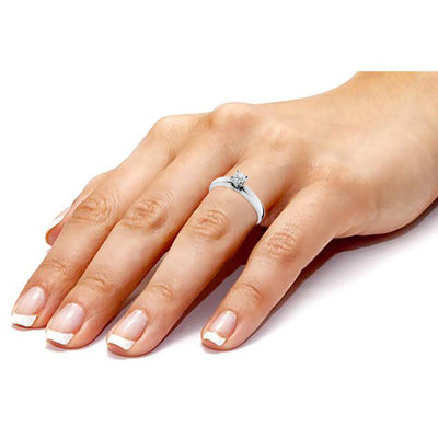 Engagement 0.33 Carat Princess Cut Diamond Solitaire Ring