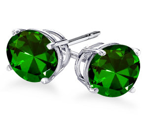 4-Prong Round Cut Green Emerald Stud Earrings 0.33 ct. tw.