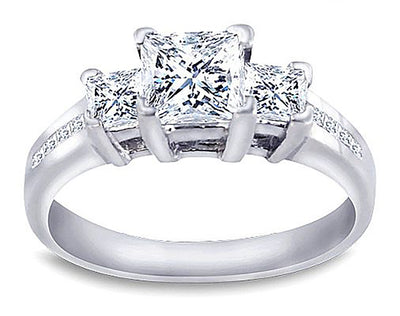 1.25 Carat Three Stone Inspired Diamond Engagement Ring