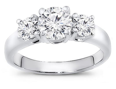 1.00 Carat Three Stone Diamond Engagement Ring