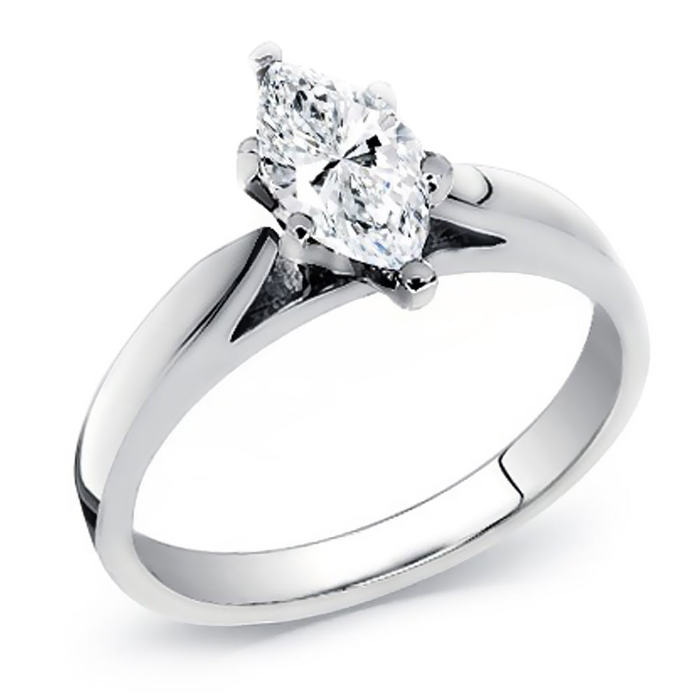 1.00 Ct. Tw. Marquise Cut Solitaire Diamond Engagement Ring