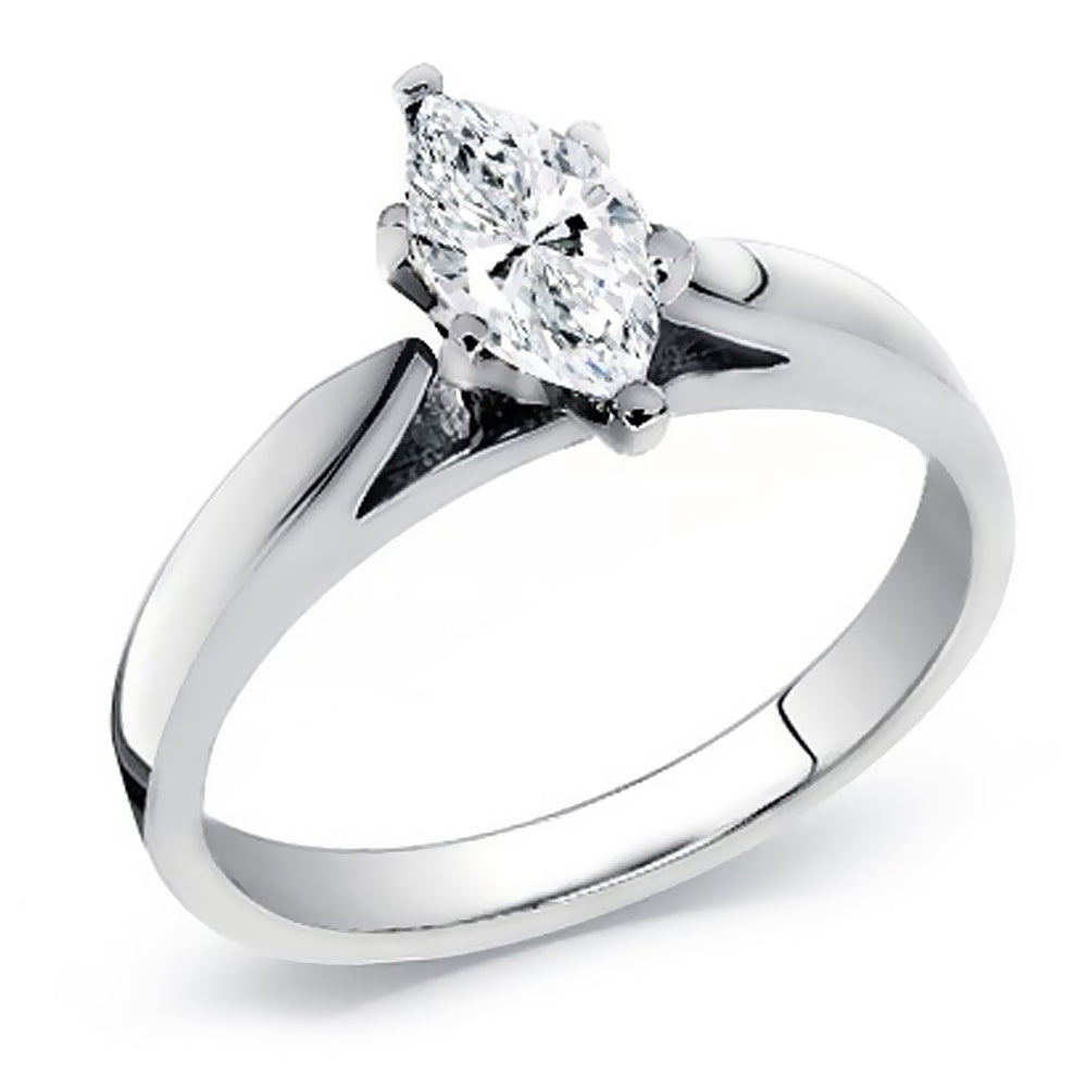 0.90 Ct. Tw. Marquise Cut Solitaire Diamond Engagement Ring