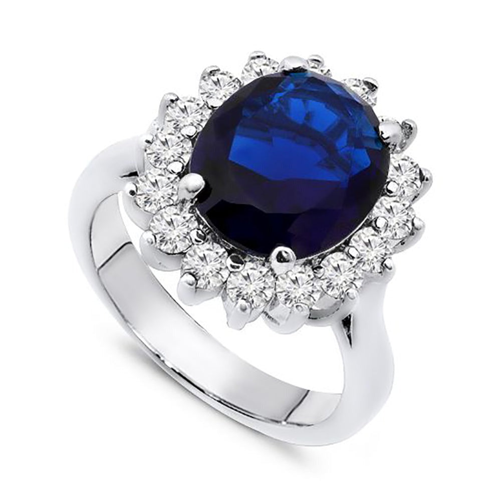 1.00 Ct. Tw Natural Blue Sapphire with 0.80 Ct. Tw. Diamond Engagement Ring