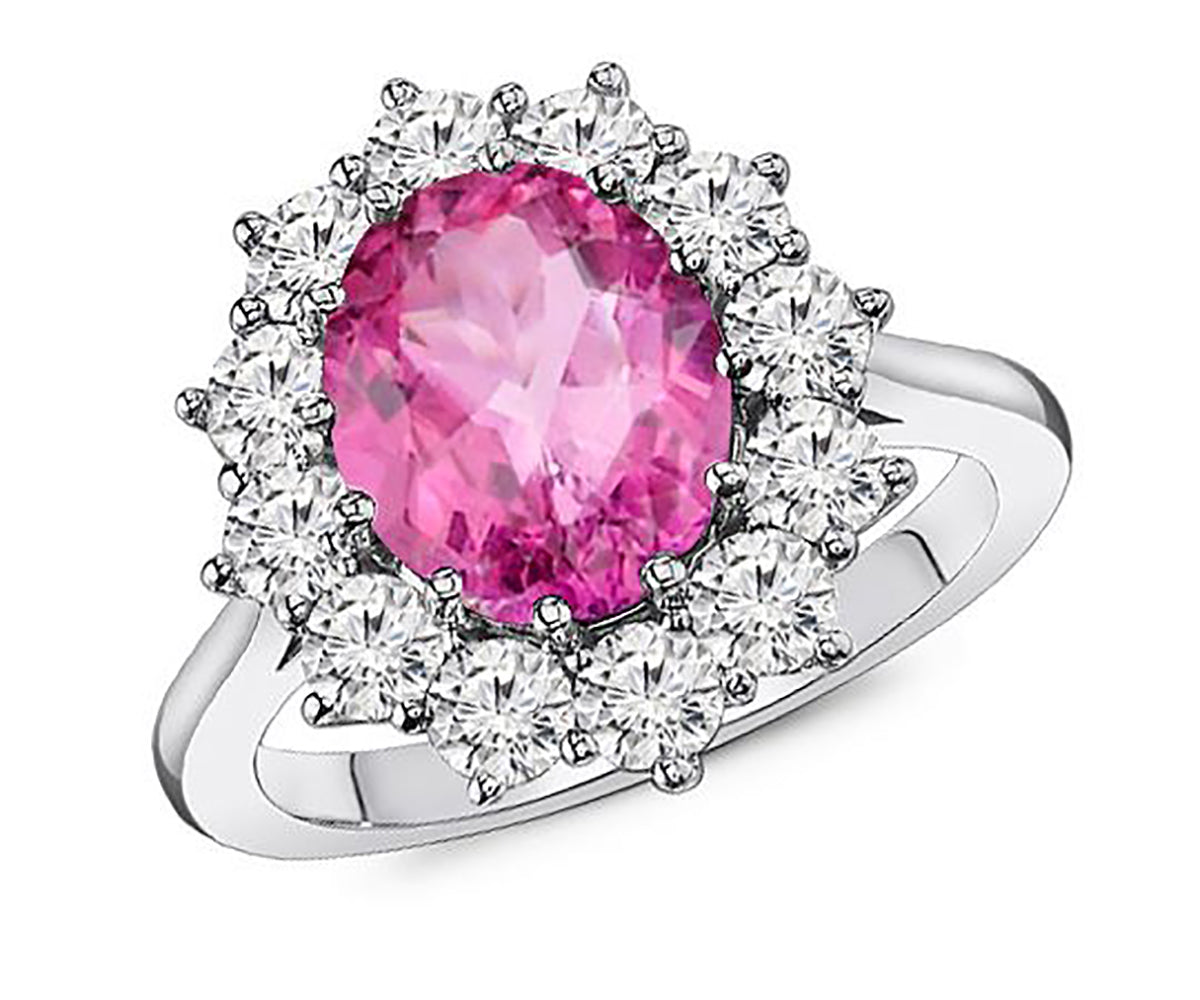 Antique Pink Topaz and Diamond Ring, 10.29 Carats