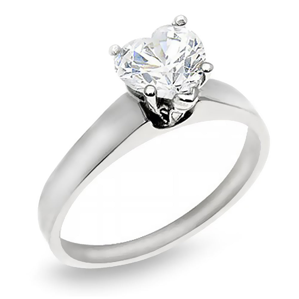 1.50 Ct. Tw. Heart Cut Diamond Solitaire Engagement Ring
