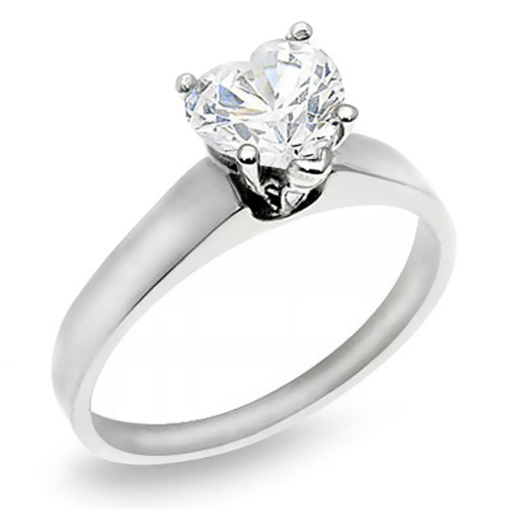 0.50 Ct. Tw. Heart Shape Cut Diamond Solitaire Engagement Ring