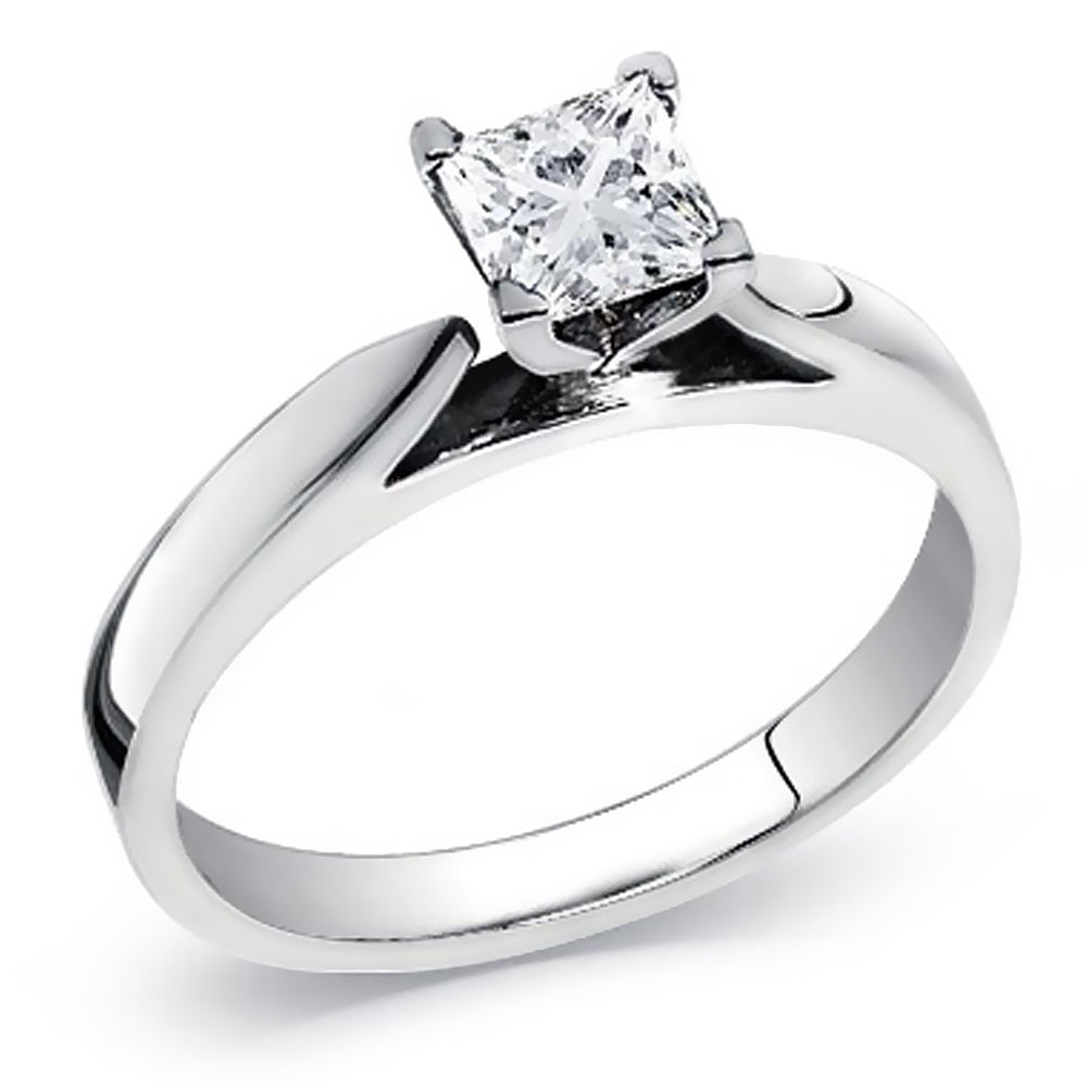 Engagement 0.15 Carat Princess Cut Diamond Solitaire Ring