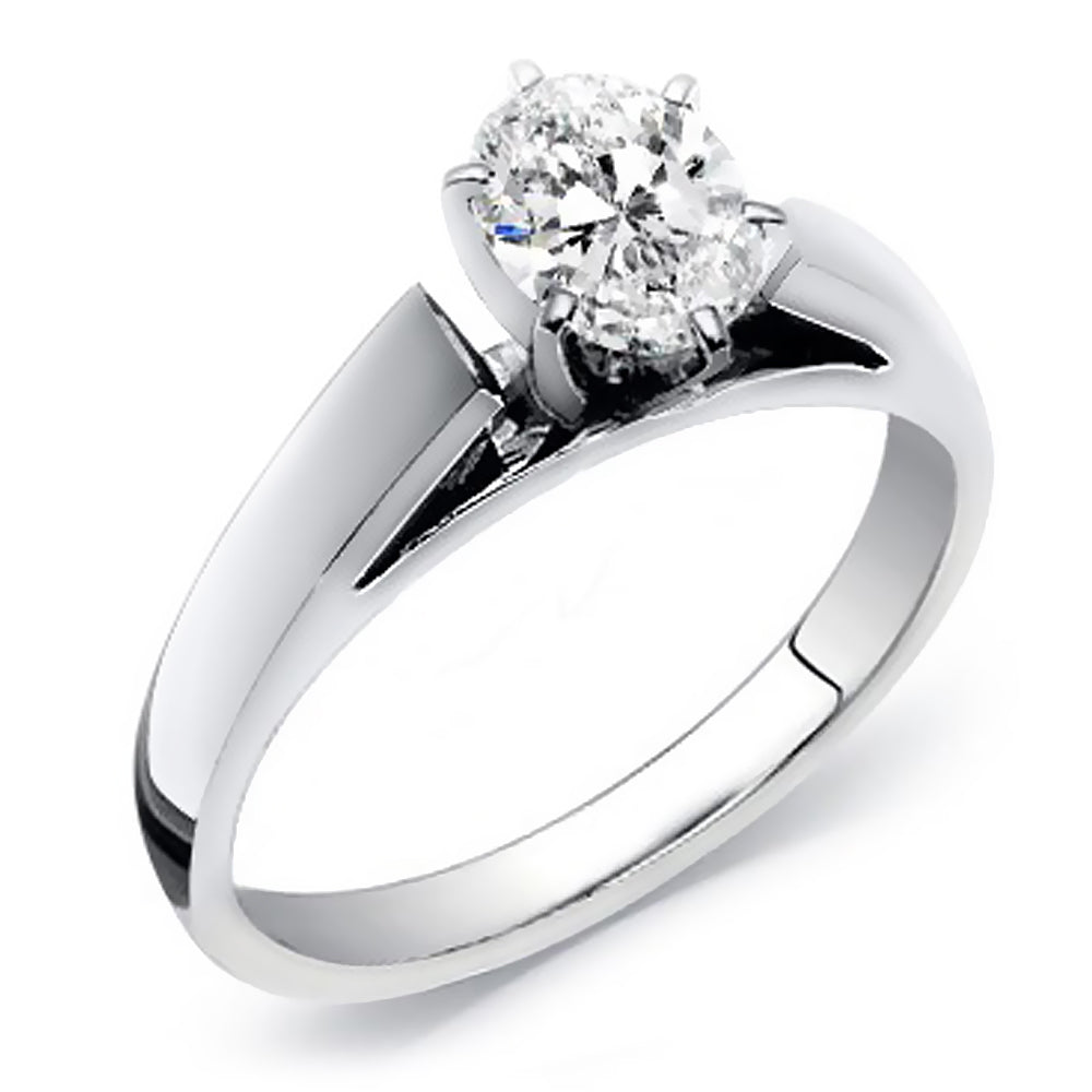 0.50 Ct. Tw. Oval Cut Diamond Solitaire Engagement Ring