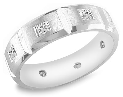 Men's Solid Gold 0.50 Ct. Tw. Princess Cut Diamond Eternity Wedding Band