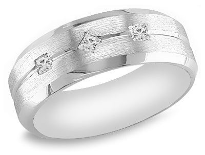 Men's Three Stone 0.30 Ct. Tw. Princess Cut Diamond Wedding Band