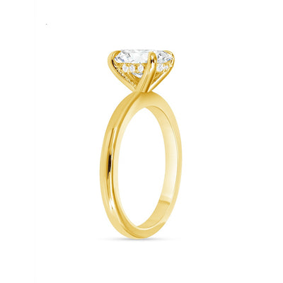 0.60 Ct. Tw. Oval Cut with Hidden Halo Diamond Ring H/SI2