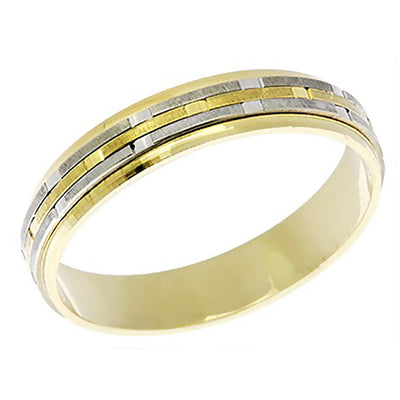 5MM Two Tone Gold Wedding Band