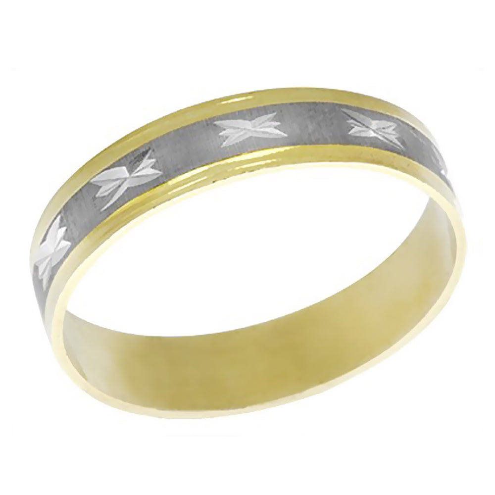 5MM Two Tone Gold Wedding Band