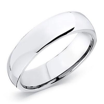 Solid Gold 6MM Plain Wedding Band Comfort Fit