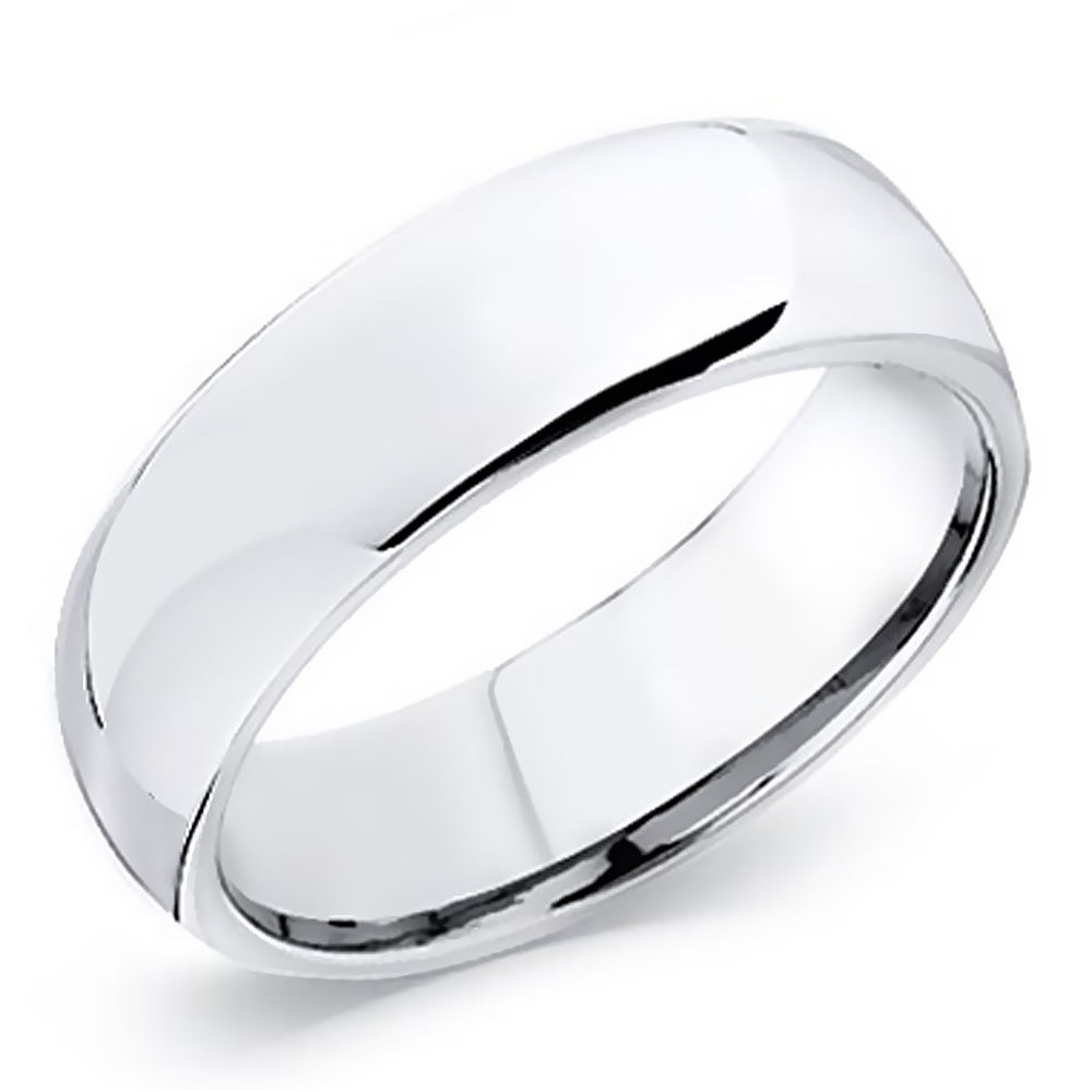 Solid Gold 7MM Plain Wedding Band Comfort Fit