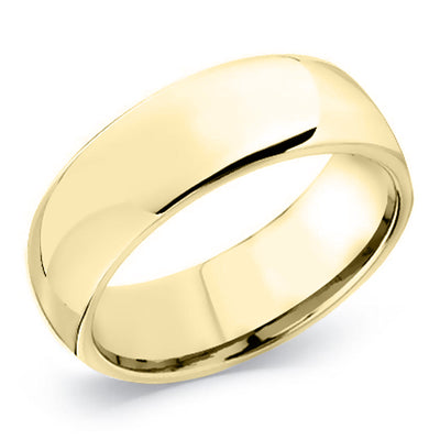 Solid Gold 8MM Plain Wedding Band Comfort Fit