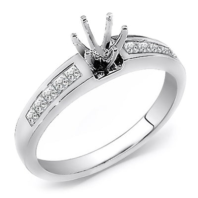Ladies 0.40 Ct. Tw. Princess Cut Diamond Semi-Mount Engagement Ring
